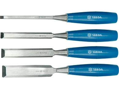 Набор стамесок  6, 12, 18, 24мм, пласт. ручки, 4пр. (25530) VOREL