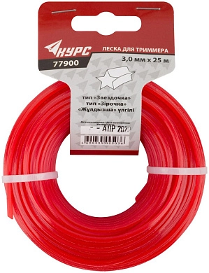 Леска для садовых триммеров "Звездочка" 3,0 мм х 25 м (F_77900) КУРС