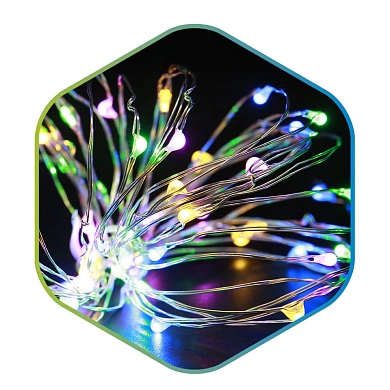 Гирлянда светодиодная (IP20 3хАА 5м Роса цветная) LKS2072 ETP