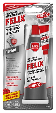 Профессиональный герметик-прокладка (серый) 100 г. (411040110) FELIX