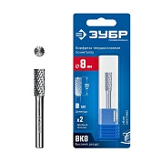 Борфреза цилиндр. с торцев. зубьями, 8х20х65 мм, тив B, хв-к 6 мм "ПРОФЕССИОНАЛ" (28801-8-20) ЗУБР