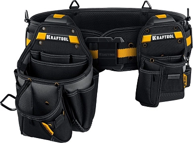 Пояс монтажника KBS-3, в комплекте: пояс монтажника, большая сумка, малая сумка (38762) KRAFTOOL