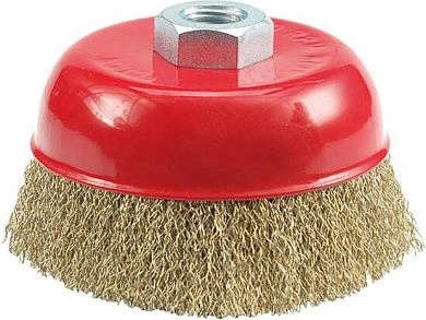 Щетка чашечная (гофр) d=100мм/М14, латун.пров. (06971) VOREL