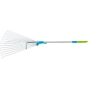 Грабли веерные стальные, 190-600х790-1620 мм,15 зуб., раздв.,стальной черенок, LUXE (61787) PALISAD