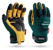 Перчатки комб., кожа, виброзащита, увел. противоударные накладки, размер L (9)(11298-L) KRAFTOOL