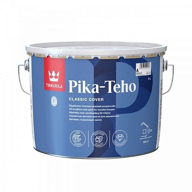 Краска акрилатная TIKKURILA PIKA TEHO матовая, белая, БАЗА А 9.0 л