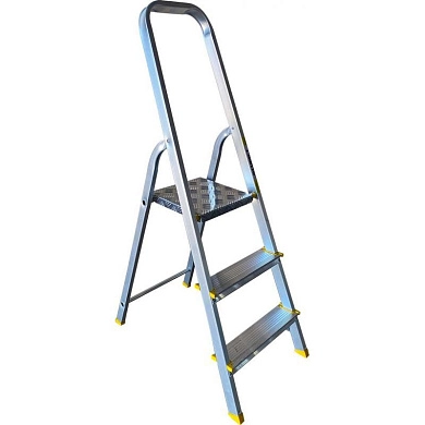 Лестница-стремянка алюм. одностор. усиленная АМS (3 ступ. 60/131см, 3.3кг) АЛЮМЕТ