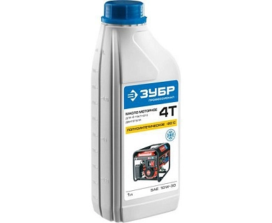 Масло моторное полусинтетическое 4T 1л SAE 10W-30 (ЗМД-4Т) ЗУБР