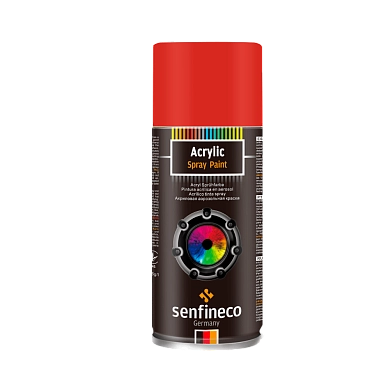 Краска аэрозольная акриловая красная 400 мл. (4006) SENFINECO