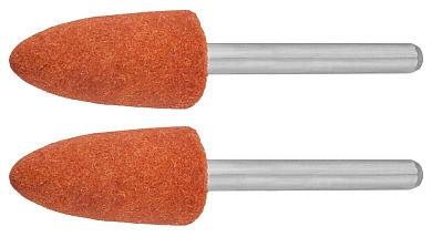 Конус абразивный шлиф. на шпильке, P 120, d 9,5x19,0х3,2 мм, L 45мм, 2шт. (35912) ЗУБР