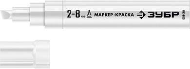 Маркер-краска, белый, клиновидный, экстрабольшой объем, толщ. письма 2-8мм "МК-800" (06327-8) ЗУБР