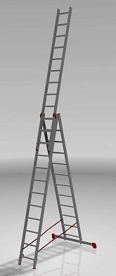 Лестница алюм. 3-х секц. 312/505/736см   3х12ступ., 20,4кг Новая высота NV 323 (3230312), проф.
