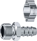 Переходник с обжимным хомутом "штуцер елочка", 10 мм - 3/8" M (64924-3/8-10) ЗУБР