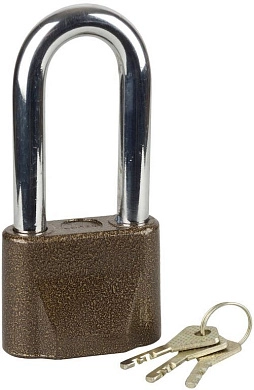 Замок ЗУБР "МАСТЕР" навесной, общего применения, дисковый механизм секрета,ключ 7"пинов",удлинен. ду