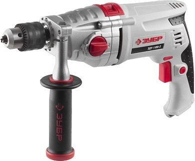 Дрель ударная ЗДУ-1100-2 ЭРМКМ2 (1100 Вт, до 16 мм в бет., 2 скор., патрон ЗВП, чем.) ЗУБР