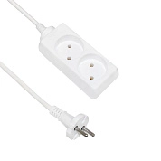Удлинитель бытовой 5м (ПВС 2х0,75 2,2кВт IP20 2 роз. 220В 10А белый) 77014 POWERMAN ETP