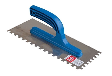 Гладилка нерж. зубчат. 130х280мм, зуб 6мм, пласт. рук. (01200-202806) BAUWELT