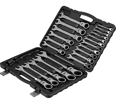 Набор ключей комбинированных, трещоточных шарнирных 22 пр. 6-32 мм (14800) MATRIX