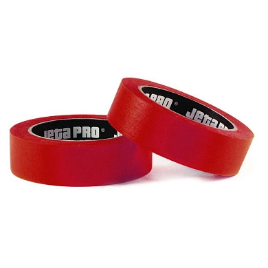 Лента малярная бумажная 25мм/40м, маскирующая, водостойкая, красная (58390/25) JETA PRO