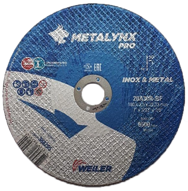 Круг отрезной 180х2.5х22.23 мм для нерж. стали (388295) METALYNX