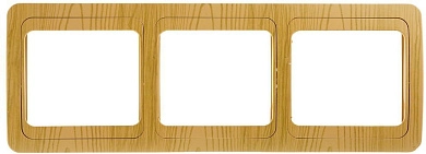 Панель "ГАММА" накладная, горизонтальная, цвет ольха, 3 гнезда (SV-54148-A) СВЕТОЗАР