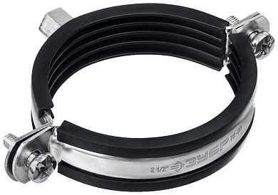 Хомут трубный оцинкованный с гайкой 2 1/2 с гайкой М8/М10, 10шт (37880-75-80) ЗУБР