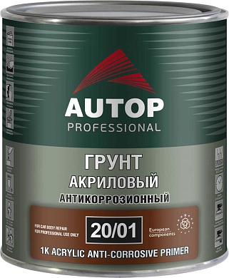 Грунт антикоррозионный акриловый - черный - Банка, 1,0кг  20/01 (ATP-PR20/01-08/P2) AUTOP