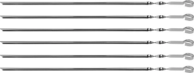 Шампуры GRINDA "BARBECUE", угловые, в чехле, 600мм, 6шт