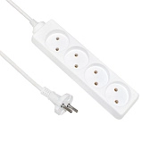 Удлинитель бытовой 5м (ПВС 2х0,75 2,2кВт IP20 4 роз. 220В 10А белый) 77021 POWERMAN ETP
