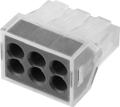 Клемма соединительная, 6-и проводная, 400В, 24А, 0,75-2,5мм2, 2шт (49170-6) СВЕТОЗАР