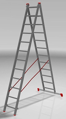 Лестница алюминиевая 2-х секц. NV1220 (12 ступ. 318/553см, 9.5кг) Новая Высота