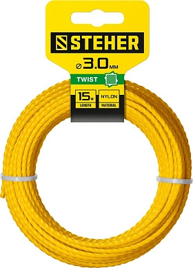 Леска (косильная струна) витая Ø 3,0 мм / 15м (75020-3.0) STEHER