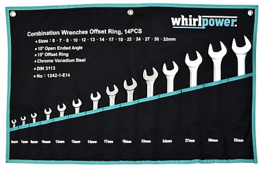 Набор ключей комбинированных 6-32мм, 14пр., Cr-V (1242-1-E14) WHIRLPOWER