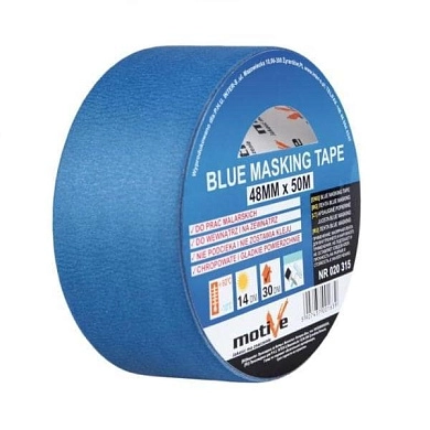 Лента малярная бумажная 48мм/50м, фасадная, синяя (020 315) MOTIVE