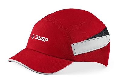 Каска защит, красная, ударопроч.корпус, укороч.козырек 55 мм, размер 54-59см БИНОМ (11096) ЗУБР