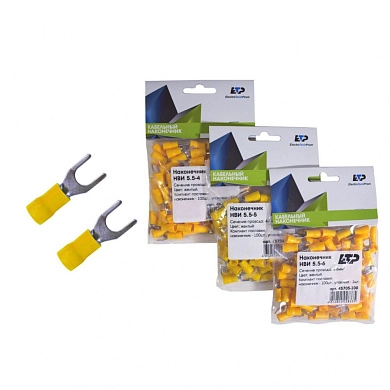 Наконечник вилочный изолированный НВИ 5,5-6 (4-6мм уп/100шт) 45705-100 ETP