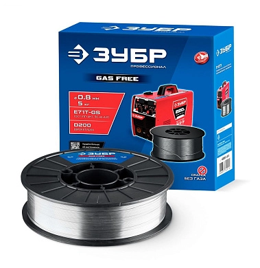 Проволока сварочная порошковая П-СП, d 0.8 мм, 5 кг (40080-0.8-5) ЗУБР