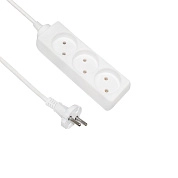 Удлинитель бытовой 2м (ПВС 2х0,75 2,2кВт IP20 3 роз. 220В 10А белый) 77016 POWERMAN ETP