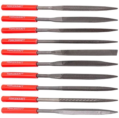 Набор надфилей разнопрофильных 180мм, 10пр. (FK-6165) FORCEKRAFT