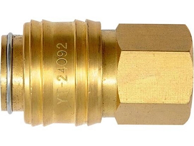 Соединение быстросъемное с клапаном внутрення резьба 1/4" (латунь)(YT-24092) YATO