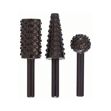 Набор фрез ручных/рашпилей с хвостовиком  6мм  3шт., (1.609.200.307) BOSCH