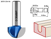 Фреза пазовая галтельная, D= 25,4мм, раб. длина-16мм, радиус-12,7мм, хв.-12 мм (28751-25.4-16) ЗУБР