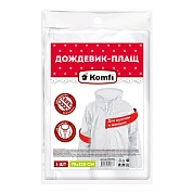 Дождевик белый EVA с капюшоном (на кнопках) 110 мк (25510) Komfi