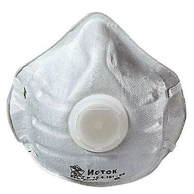Полумаска фильтрующая формованная, с клапаном "Исток-1ФК" (FFP1) б/регулировки оголовья