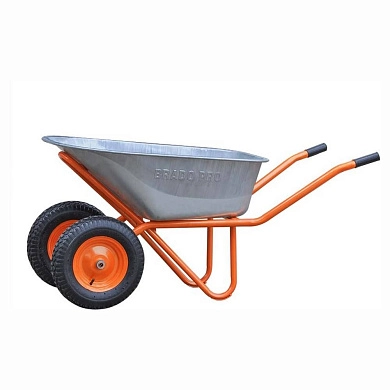 Тачка строительная 130л. (2 пневмоколеса, ось 20/80мм) BRADO