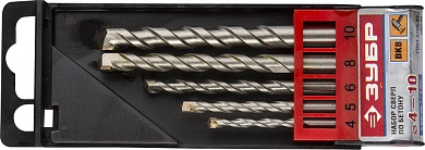 Набор Свёрла "МАСТЕР" по бетону, ударные, 4; 5; 6; 8; 10мм, 5шт (2922-H5) ЗУБР