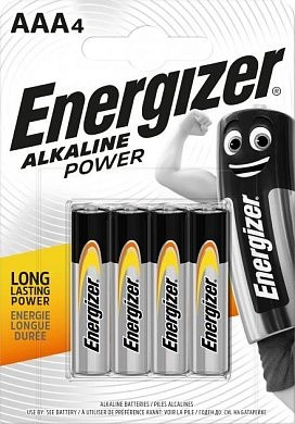 Батарейка (элемент питания) тип AAA ENERGIZER AlkalinePower LR03/AAA, 4 шт.