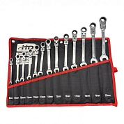 Набор ключей комбинированных рожково-накидных шарнирных с трещоткой, 8-22мм, 13пр. (HD-169730) H-D