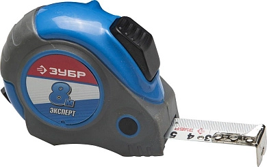 Рулетка 8м / 25мм ударостойкий обрез. корп. "МАСТЕР" АВТОСТОП (34057-08-25_z01) ЗУБР