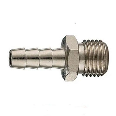 Штуцер пневматический наружная резьба 1/4" - "елочка" 8мм (HD-1258M) H-D